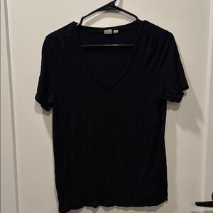 Black V-neck tee